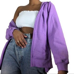 Purple Champion Oversized Zip Up Hoodie